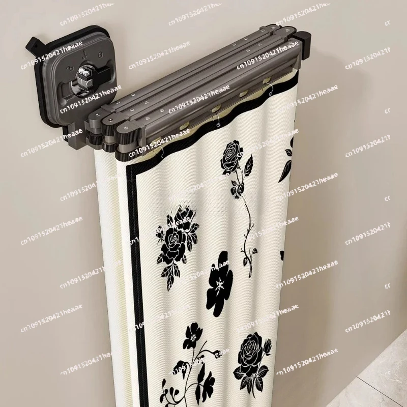 Suitable for waterproof partitiondry wet separationfoldinginvisible bathroom, non punched bathroom shower curtain