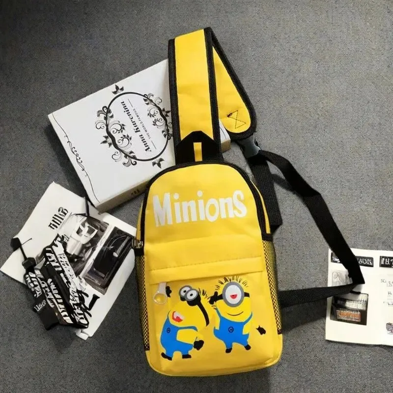 Minions Crossbody Bag Chest Bag Minion Shoulder Bag Messenger Travel Casual Storage Pouch Handbag Anime Backpack Kid Gift Girl