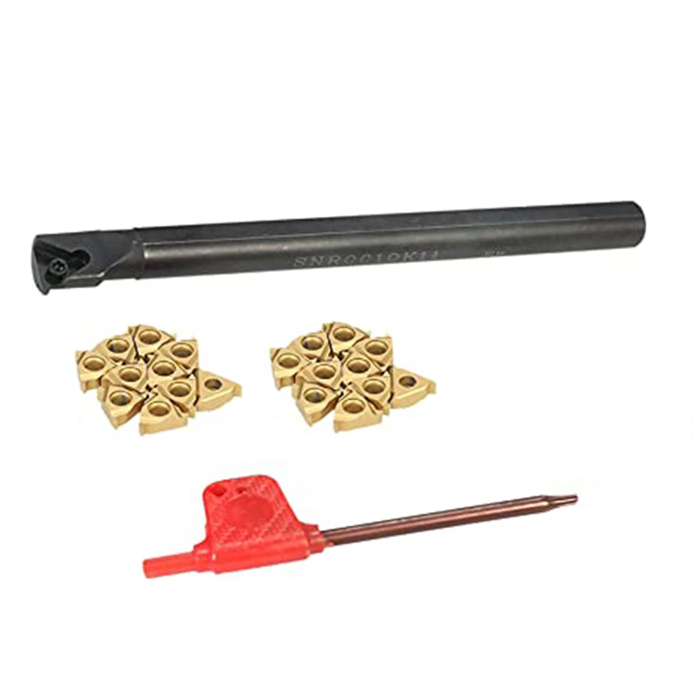 Essential CNC Tool Lathe Boring Bar Holder SNR0010K11 and Complementary 20 Pieces Insert Kit for Precision Work