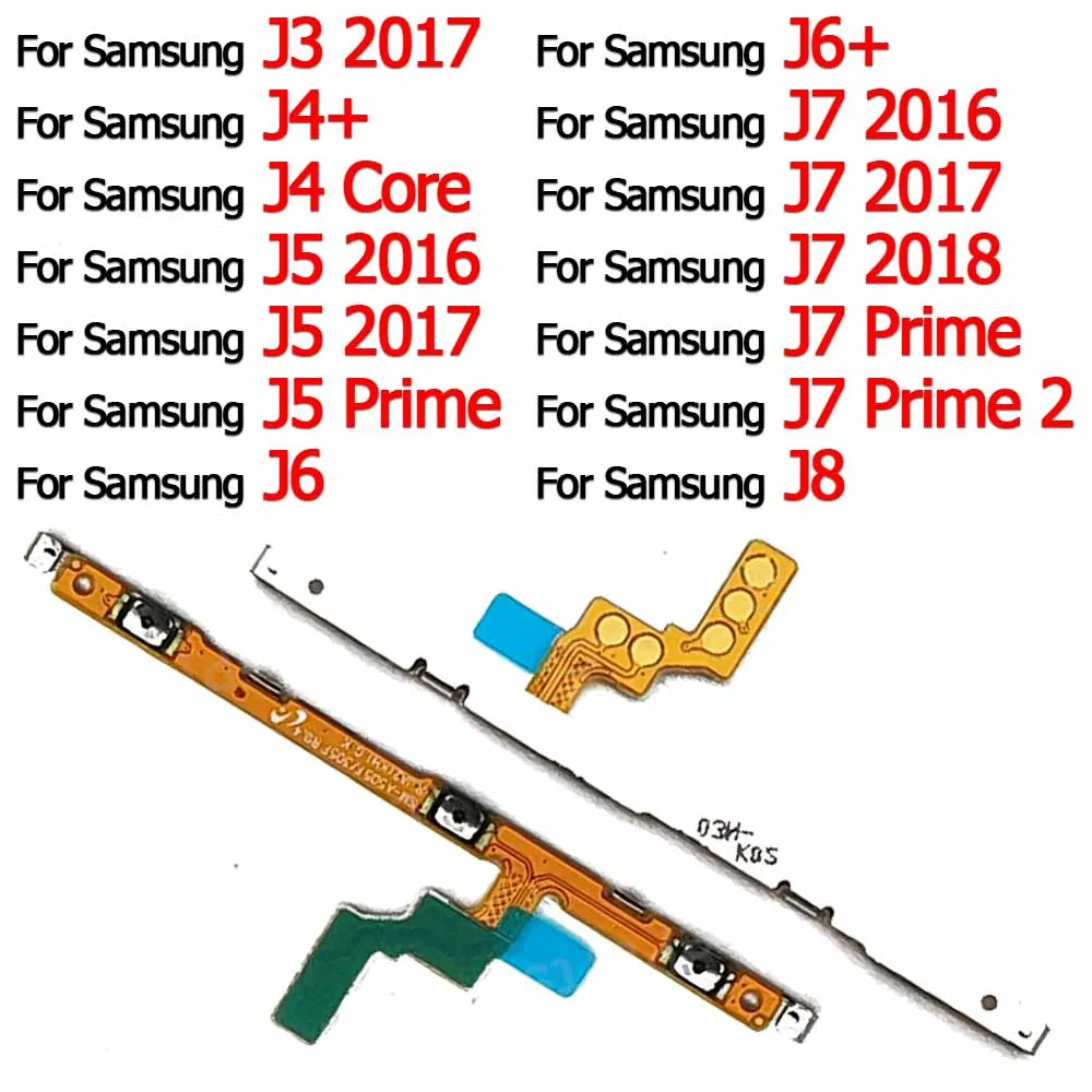 Side Button For Samsung Galaxy J3 2017 J4 Core  J5 2016 J6 Plus J6+ J7 Prime 2 J8 2018 Volume Power On Off Flex Cable