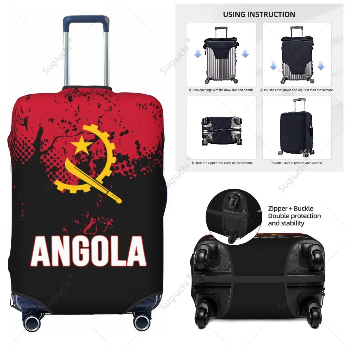 

Angola Flag Luggage Cover Suitcase Elastic Dust Case Travel Accessories Printed Baggage Case Protective