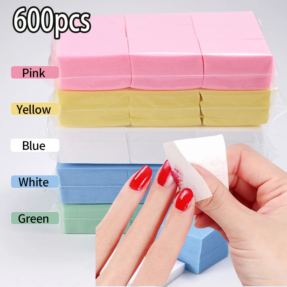 100/600 قطعة خالية من الوبر مسمار القطن مناديل الأشعة فوق البنفسجية هلام إزالة البولندية مناديل منصات لينة غير المنسوجة خليتون مزيل طلاء الأظافر مناديل نظيفة