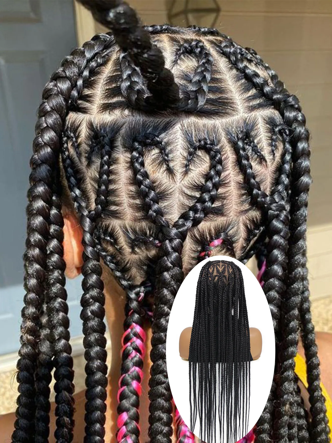 Goddess Cornrow Braided Wigs Synthetic Full Lace Heart Shape Knotless Braiding Wig For Black Women With Baby Hair Box Braids Wig