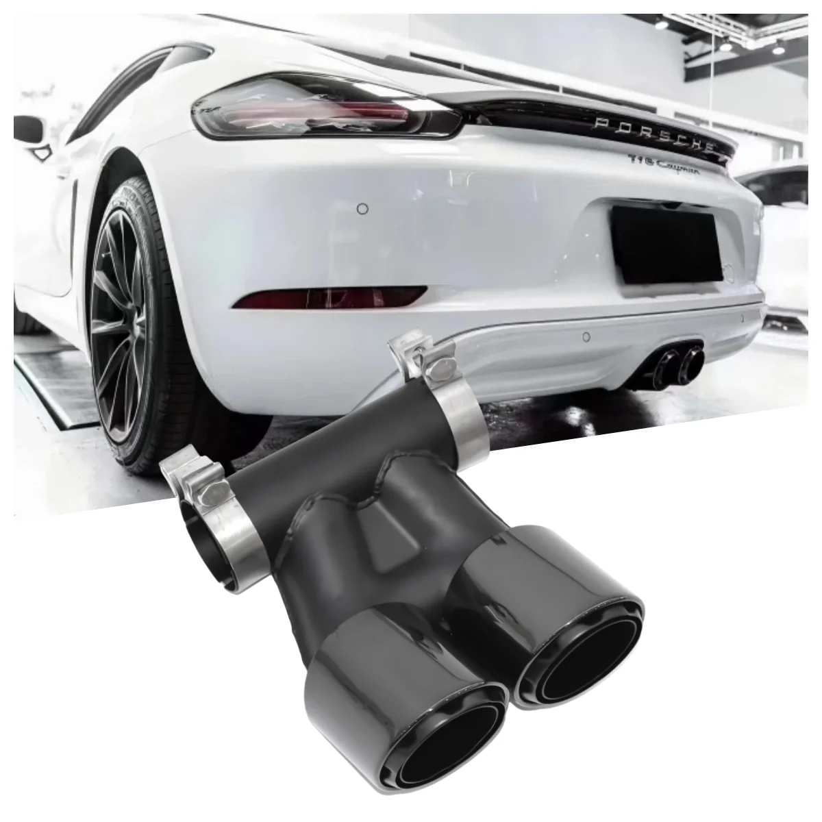 

Hot selling:DEX Car EXhaust Tip for Cayman 981 987 718 Boxster 2008-2024 Dual EXhaust Muffler Nozzle Tailpipe Stainless
