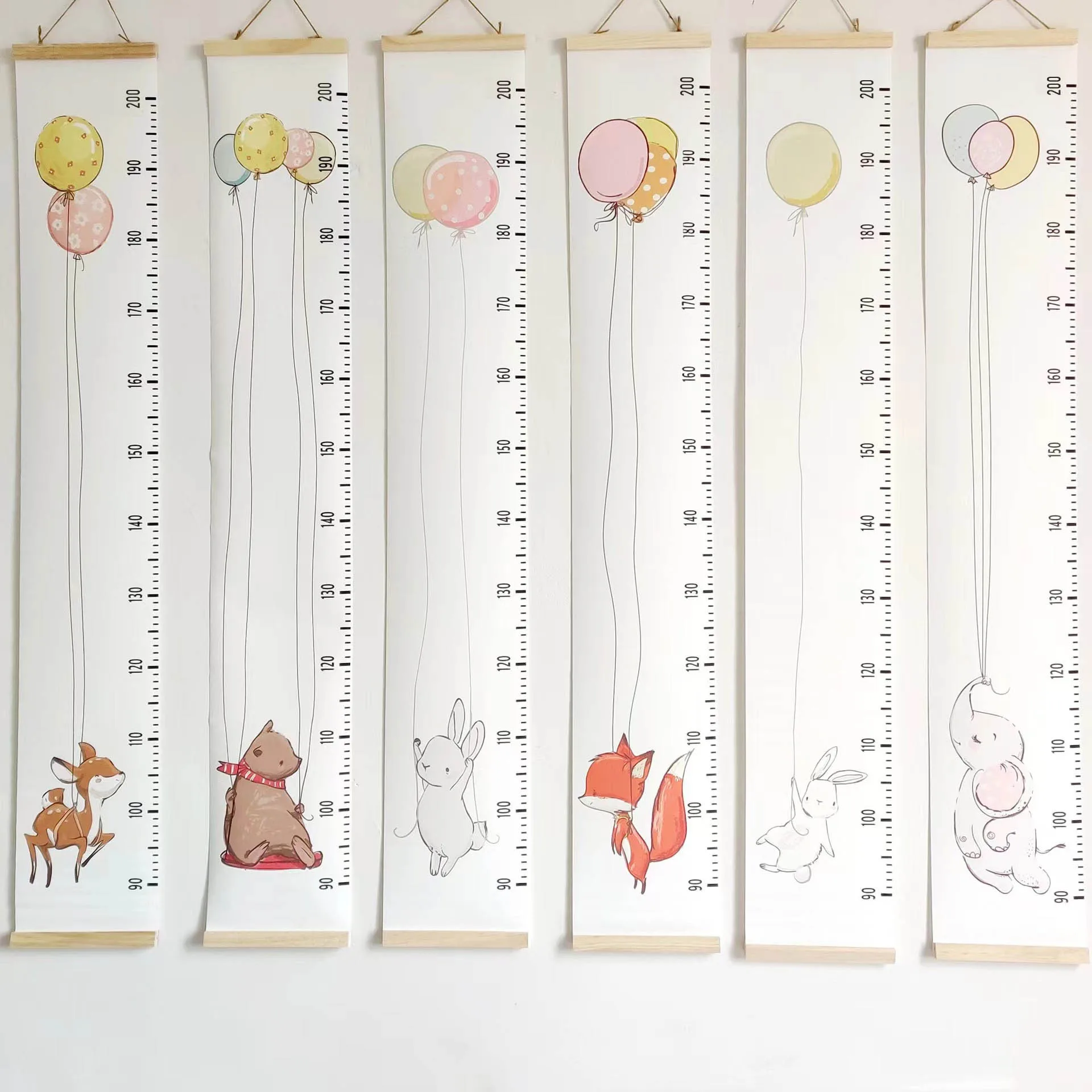 Wooden Canvas Wall Growth Charts Baby Hanging Decorative Chart Height Measure Ruler Removable Wall Sticker for Kids Child Room