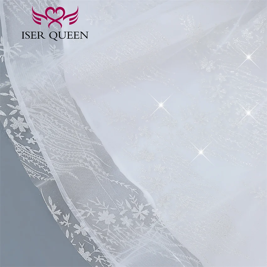 Customized Detechable Necklace Europe Luxury Wedding Dresses 2025 Ivory And Champage Gilter Tulle  Bride Dress Women WX0371 image 6