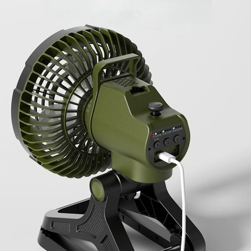 Outdoor camping fan light usb portable large capacity charging tent light