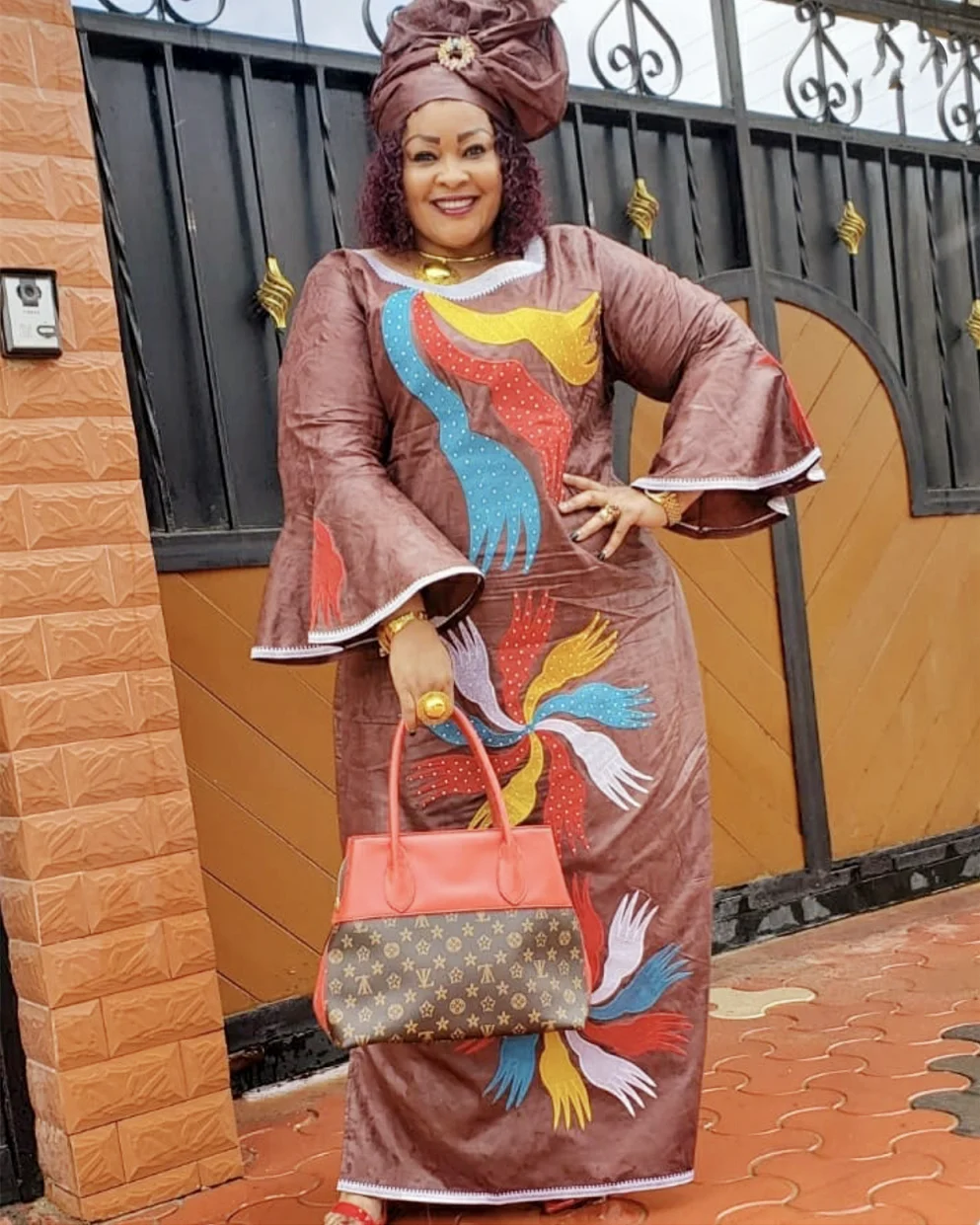 ملابس أفريقية للنساء عباية مطرزة مقاس كبير فستان كنيسة أنيق للحفلات #2