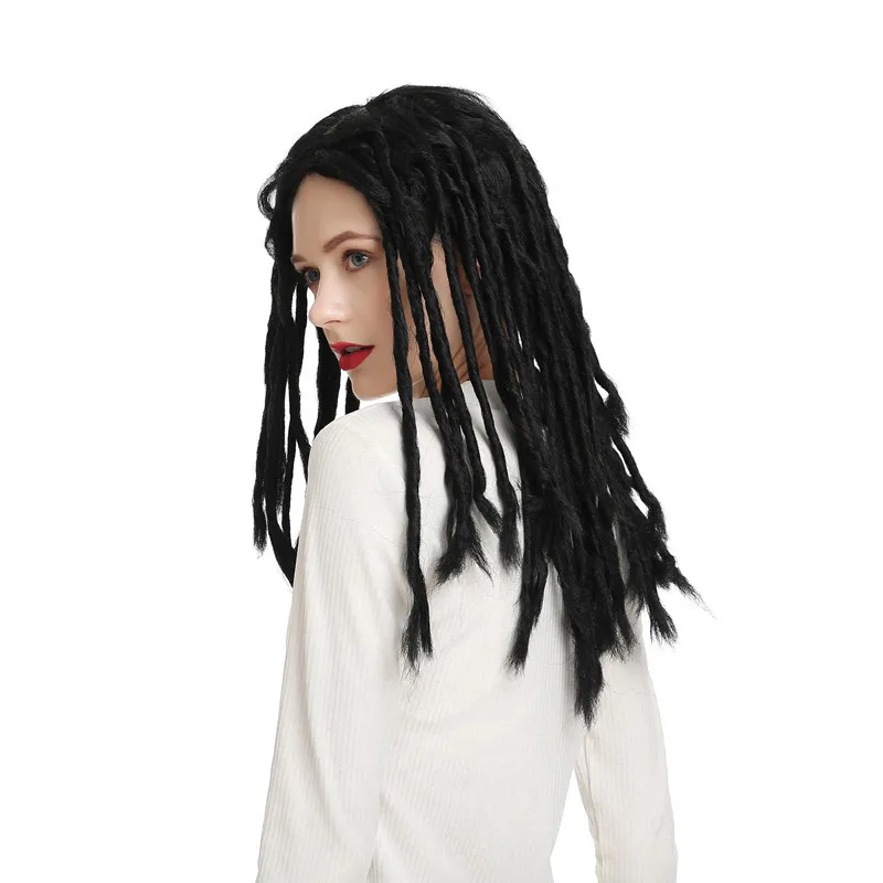 Dreadlocks africani Parrucca piccola treccia Capelli lunghi per uomini e donne Accessori cosplay per feste in maschera di Halloween