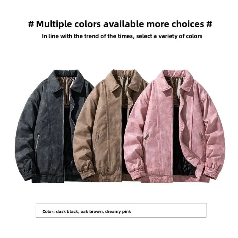 سترة قطنية كبيرة الحجم من الجرافين للتدفئة في الهواء الطلق معطف فضفاض عصري ماركة معطف شتوي سميك دافئ معطف طية صدر السترة