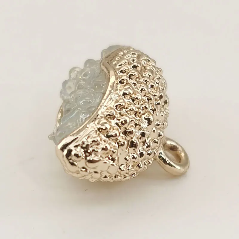 Transparente Perlen verschönern unregelmäßige Metallknöpfe für Mäntel, Hemden, Nähzubehör, Nähknöpfe, DIY-Handwerk, 18/23 mm, 6 Stück – Detail 3