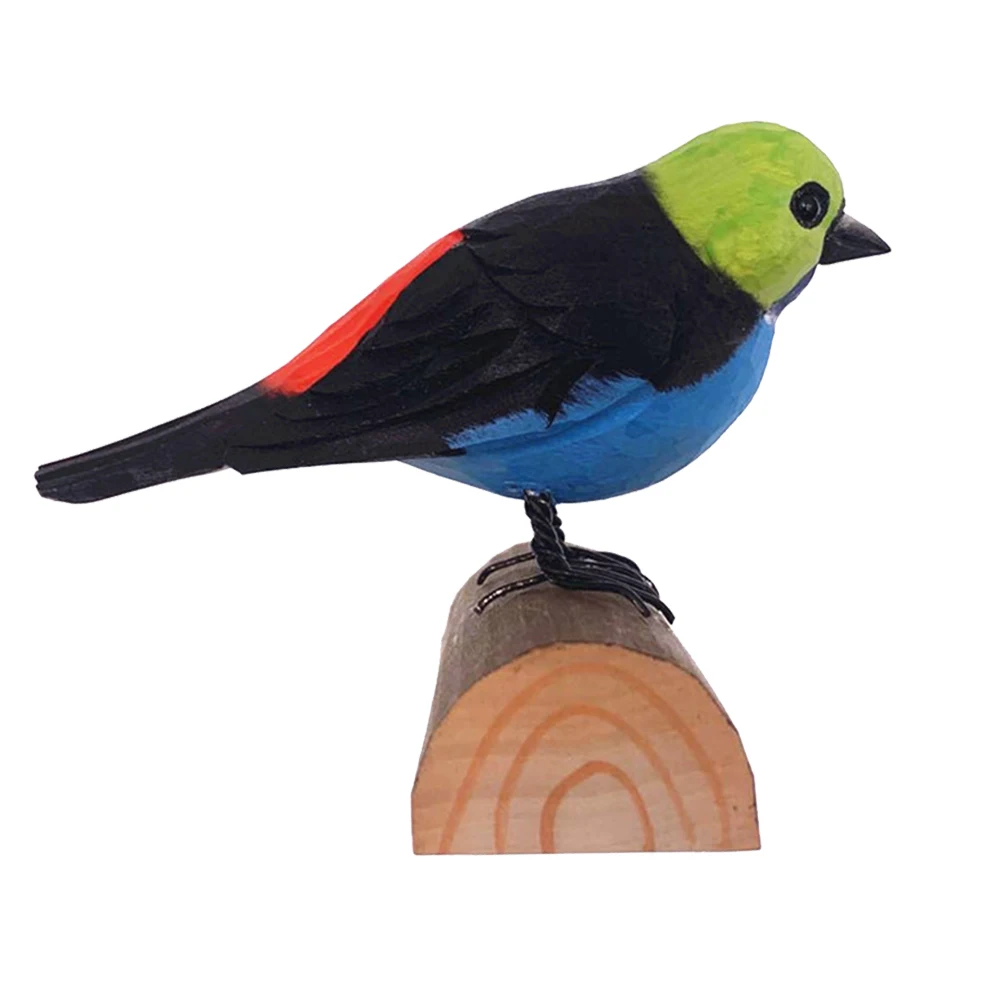 

Wooden Bird Ornaments Home Decor Aesthetic Green Painted Desktop Wood Bird Craft Garden Statue Eco Friendly Toy Party Prop