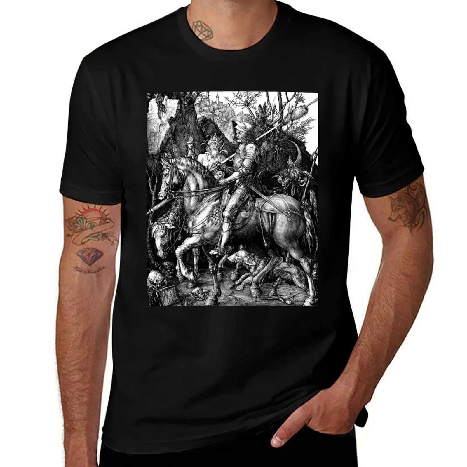 

Knight, Death and the Devil - Albrecht Durer T-Shirt boys whites funny meme t-shirts quick drying slim fit t shirts for men