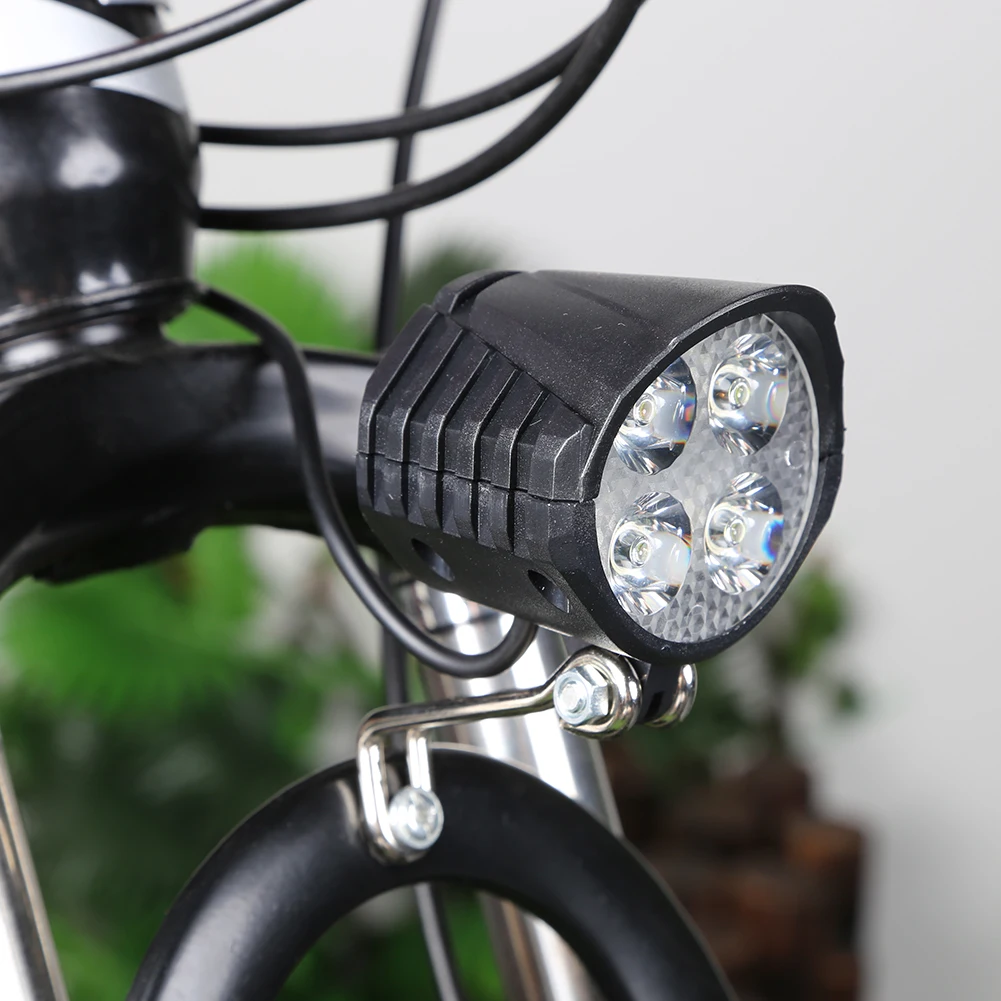 12/36/48/60/80V Waterproof 2 IN 1 Headlight Horn Waterproof Motorcycle Electric Bicycle Bike LED Front Light Lamp Horn forE-Bike