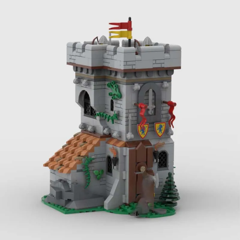 Moc blocos de construção conjunto de brinquedos de montagem medieval leão cavaleiro pós modelo criativo presente do feriado para todos os amantes da arquitetura