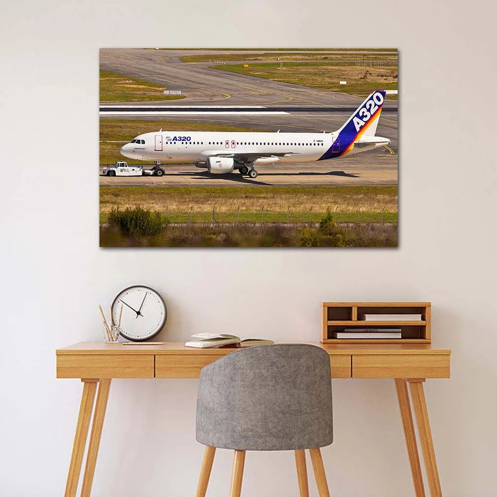 Canvas Painting Airbus A320 Airliner Wall Art Posters and Prints Aeroplane Picture Illustration Room Decoration Accessories