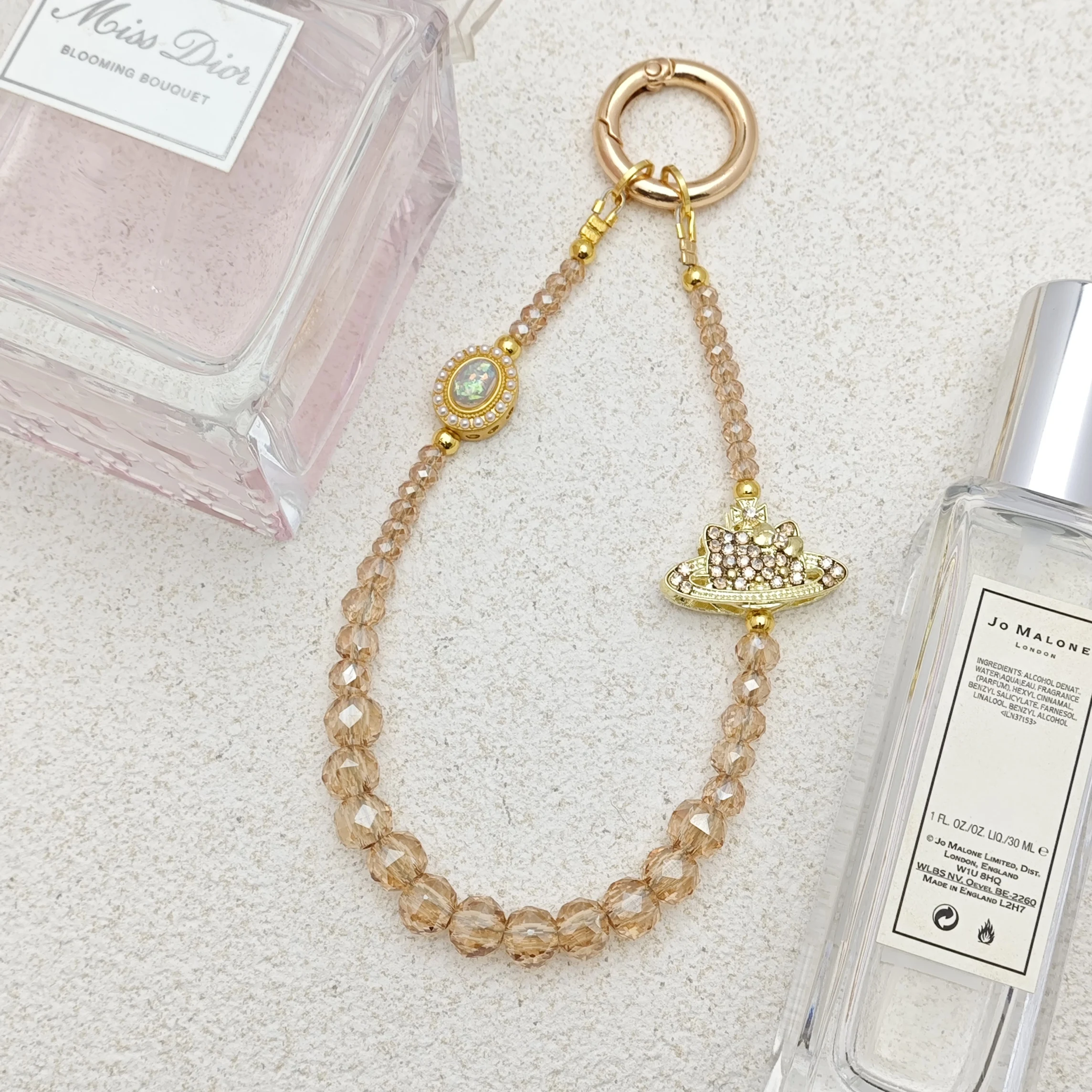 

Fashion Golden Handmade Key Chains Keychain Beaded Phone Chain