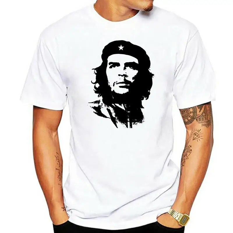 Che Guevara Face Silhouette - Mens Iconic T-Shirt Revolution Cuba 100% Cotton Straight O-Neck Short Sleeve T Shirt Top Tee