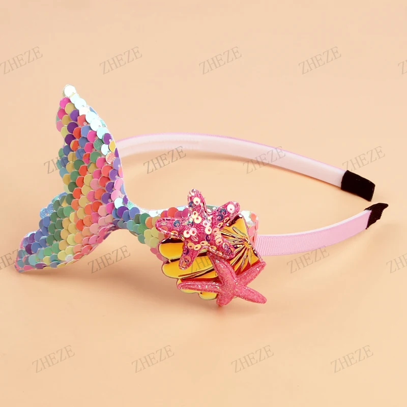 Cute Disney Mermaid Headband For Girls Princess Birthday Party Hairband Festival Cosplay DIY Hair Accessories Women Gift