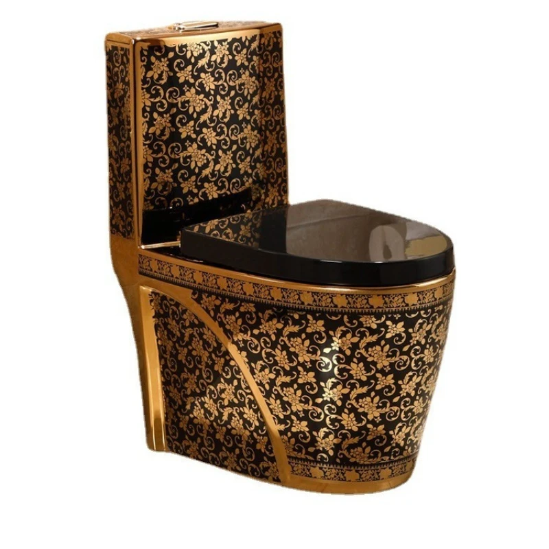 Electroplated gold toilet ceramic bathroom toilet deodorant bathroom toilet