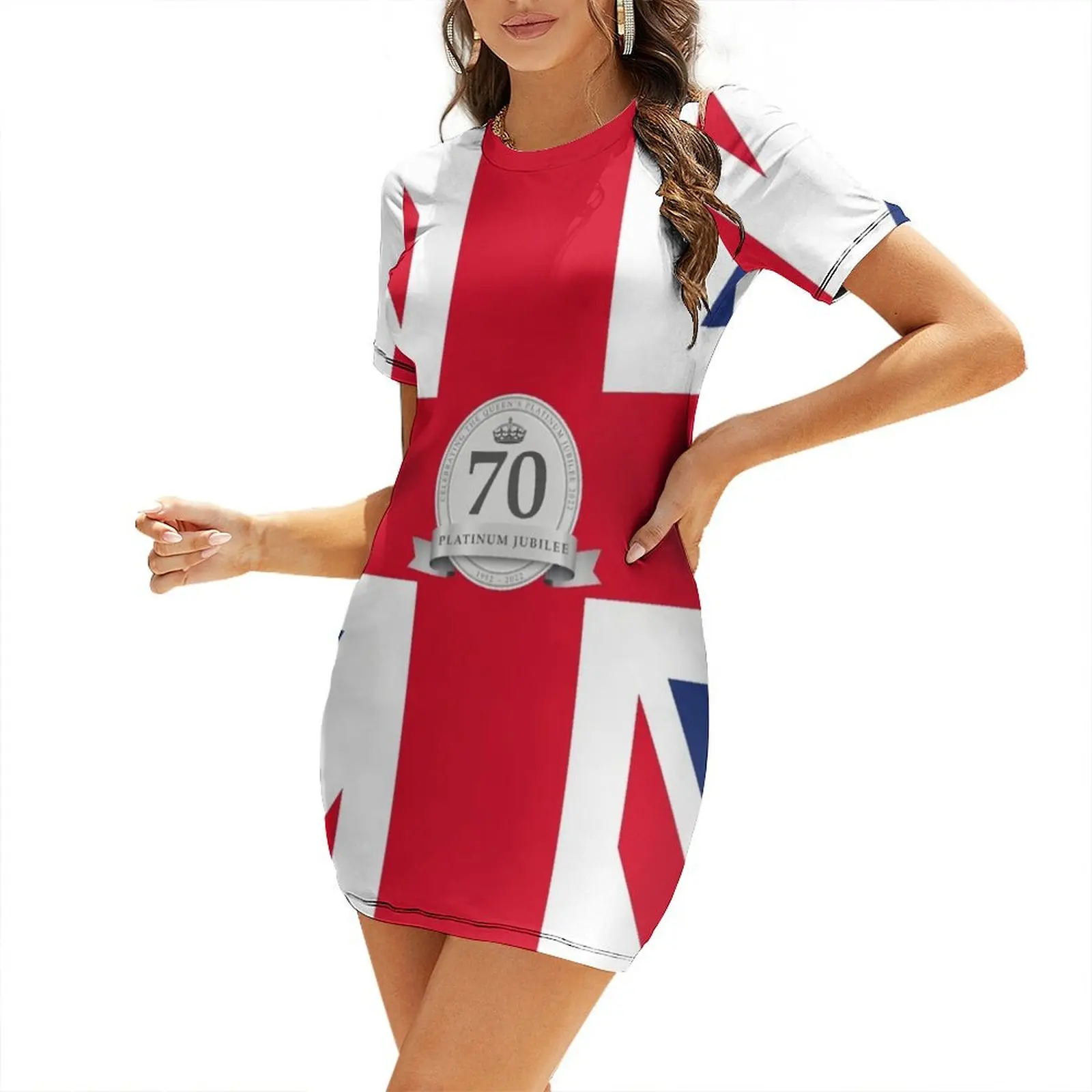 

Platinum Jubilee Flag Short-Sleeved Dress women's summer dresses 2025 wedding dresses for woman sexy short dresses daring Dress