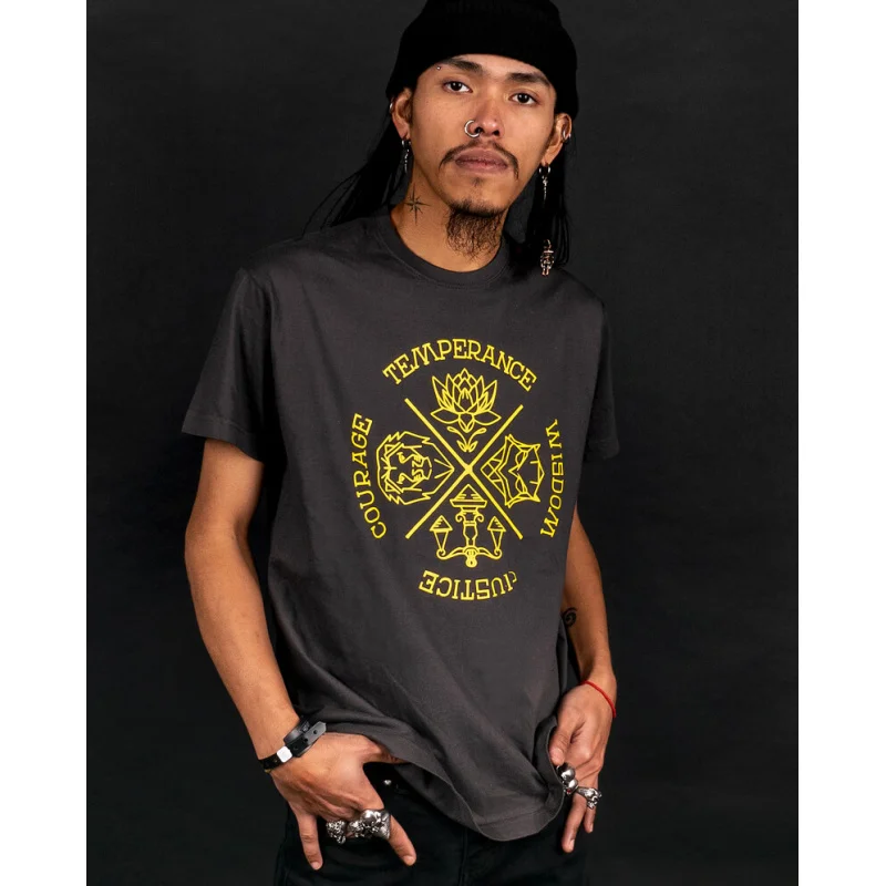 

Забавная футболка с надписью «Четыре стионых добродетели», 100% хлопок, с принтом, подарок на день рождения, футболка для мужчин, все размеры, топы, одежда с гумористическим рисунком, крутой подарок