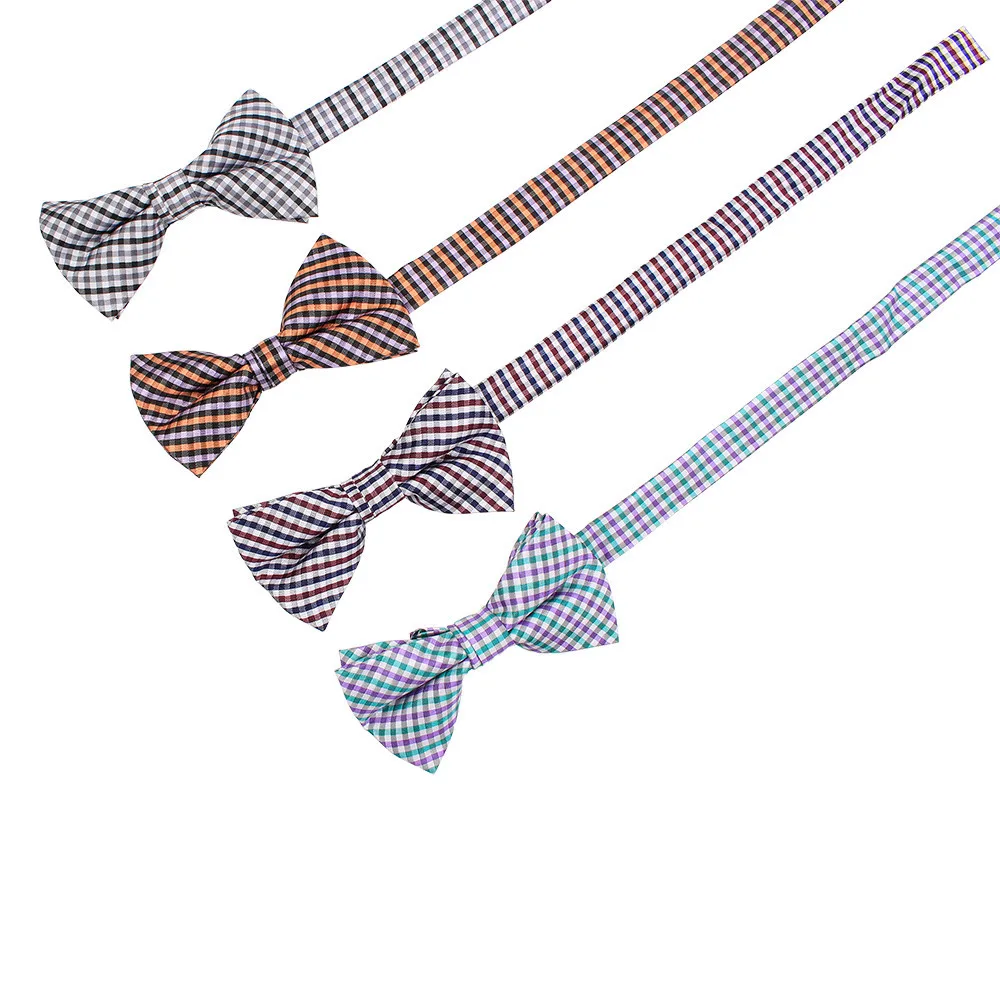 Man Plaid Bowties Striped Bowknot Bow Ties For Men Wedding Suit Accessories Ties Black Cravat Women Girls School Uniform Bowtie