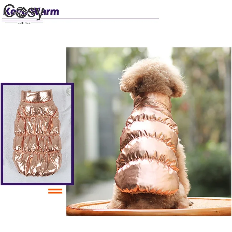XS-3XL Pet Dog Down Jacket, Winter Down Coat for Puppy, Fleece Warm Inside Candy Color Pet Down Warm Coat Small Dog Down Clothes