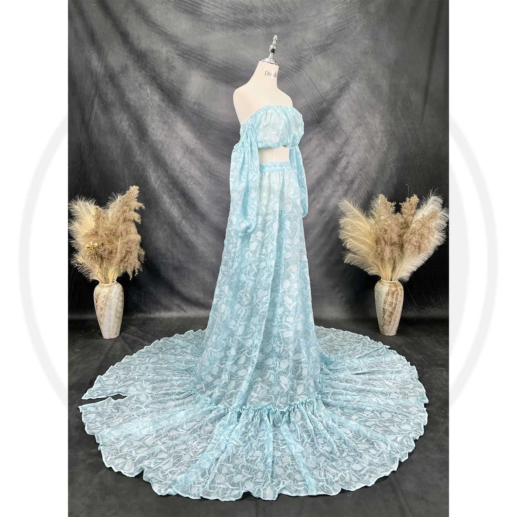 Don & Judy-Robe de mariée élégante en mousseline de soie pour femme, robe deux pièces, robe de mariée, robe de mariée, robe de soirée, robe de plage, robe de séance photo, robe de grossesse