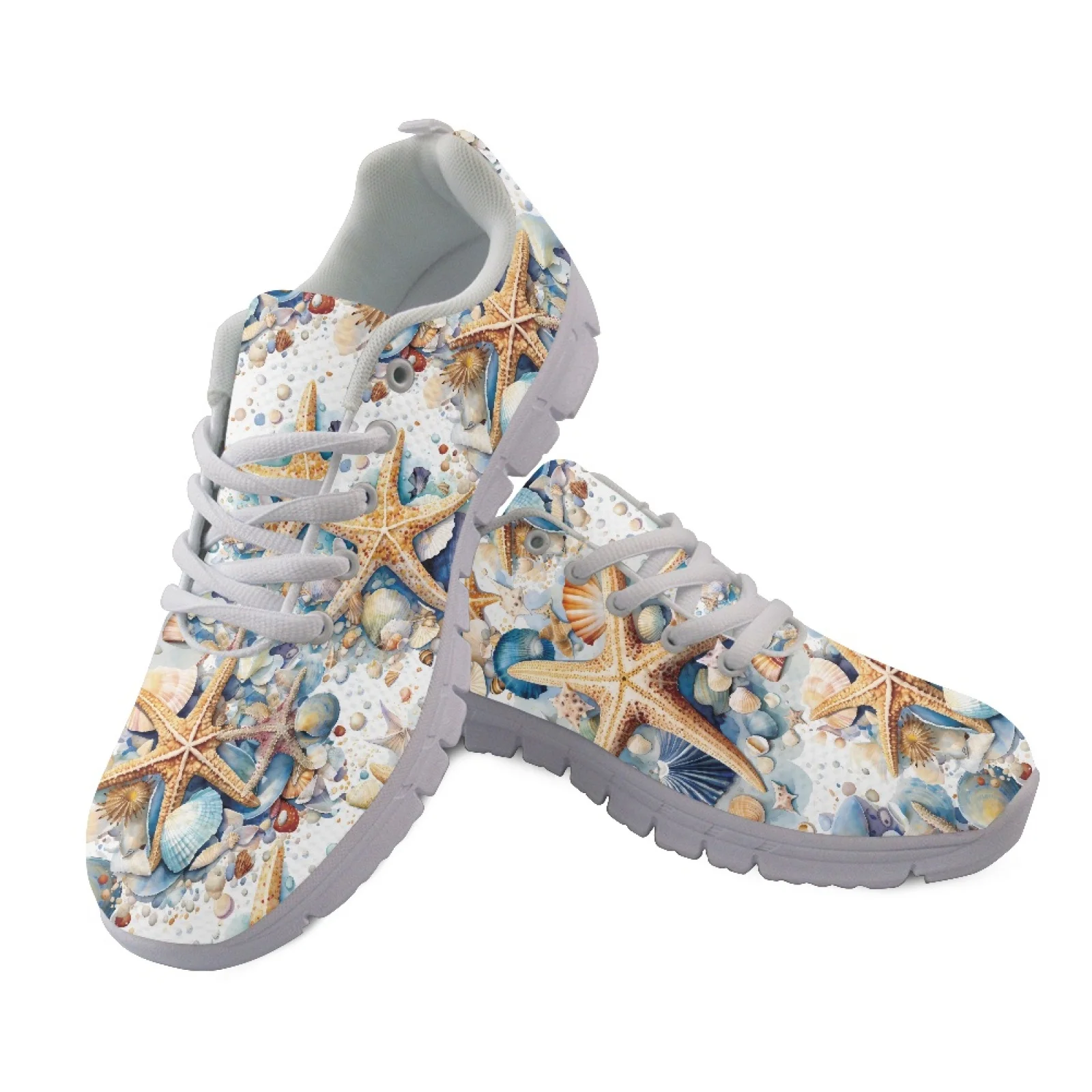 Coloranimal Sea Stars Shells Fashion 2026 Anti-Slip Athletic Shoes for Men Mesh & EVA Sole Running Sneakers Running Tennis Shoes