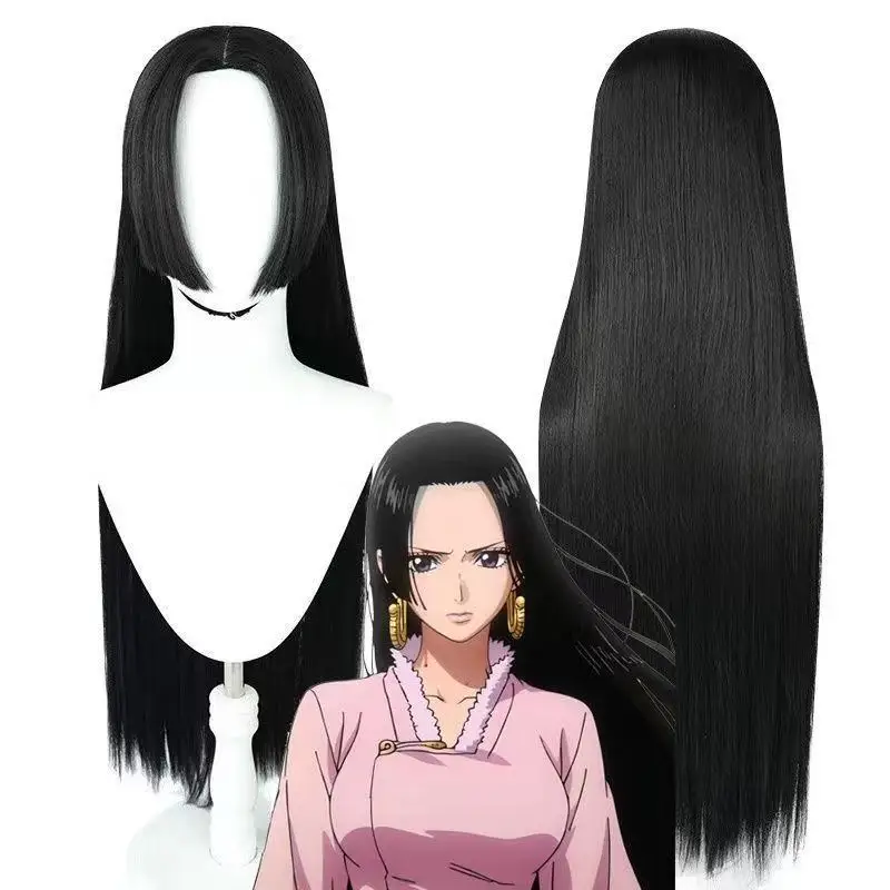 

1 шт., черные длинные прямые волосы, аниме One Piece, парик для косплея Императрицы Хэнкока