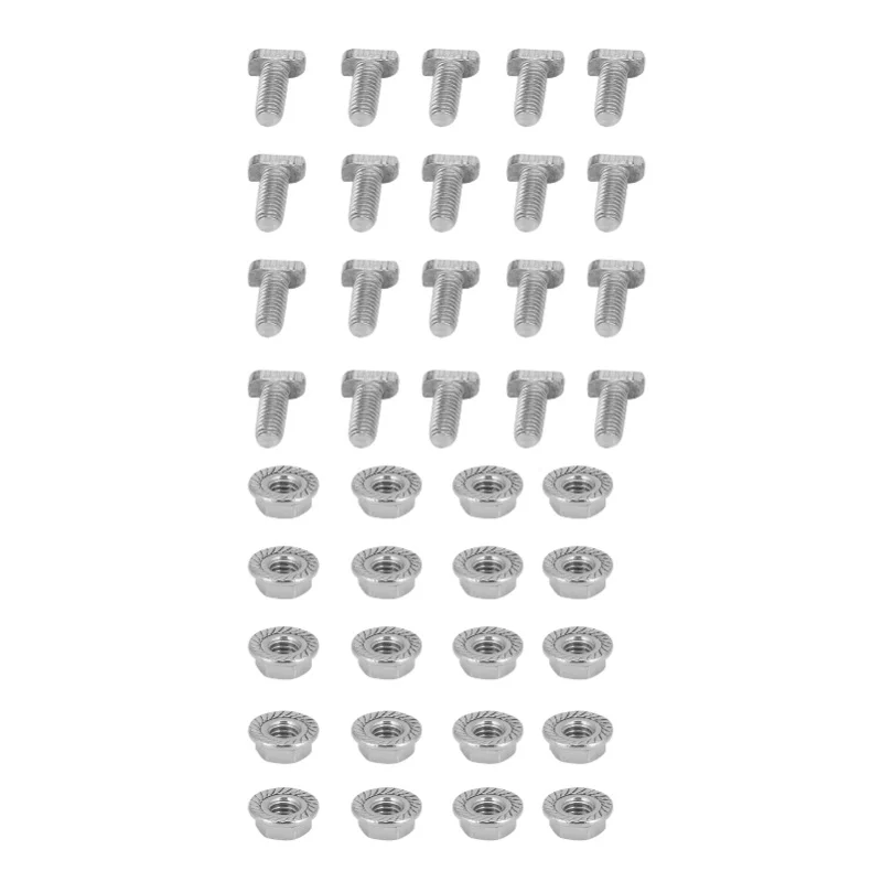 20 Set 304 Stainless Steel M6 Screws With Flange Nut Fasteners Hardware Greenhouse Supplies