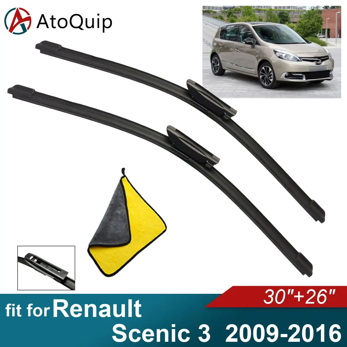 Car Windshield Wiper Blades Fit For Renault Scenic 3 Wiper Blades Soft Rubber Auto Front Windscreen