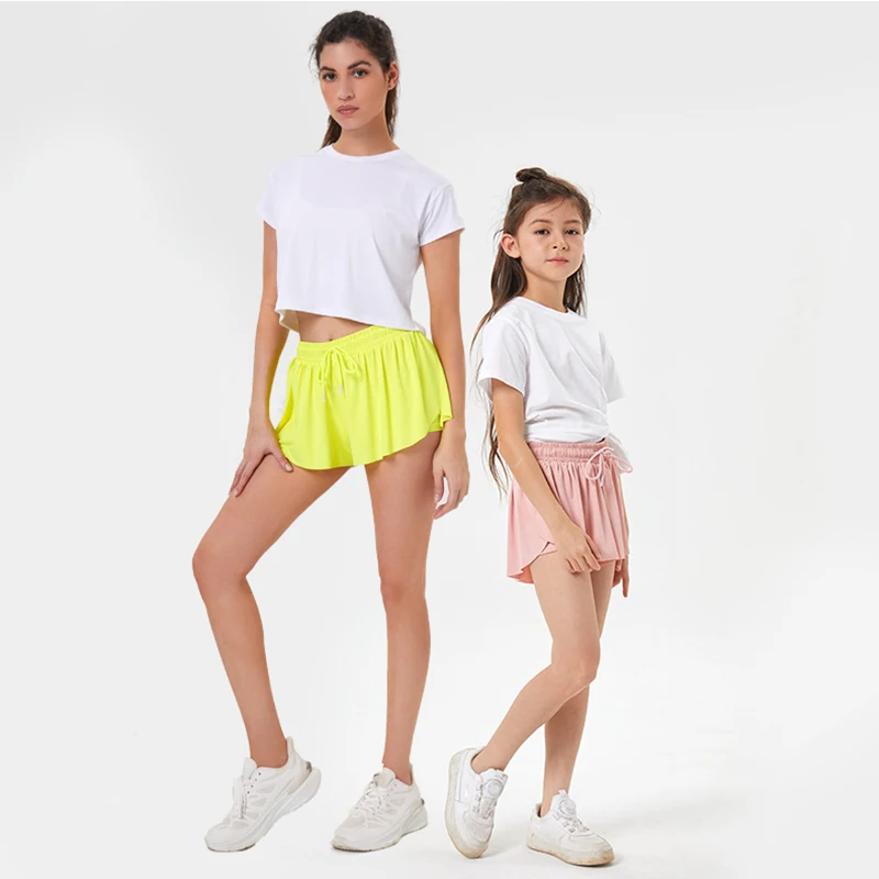 

Parent-child Tennis Skirt Women Swimsuit Workout Yoga Shorts Gym Women's Shorts for Summer Children's Pants Clothing Sportswear