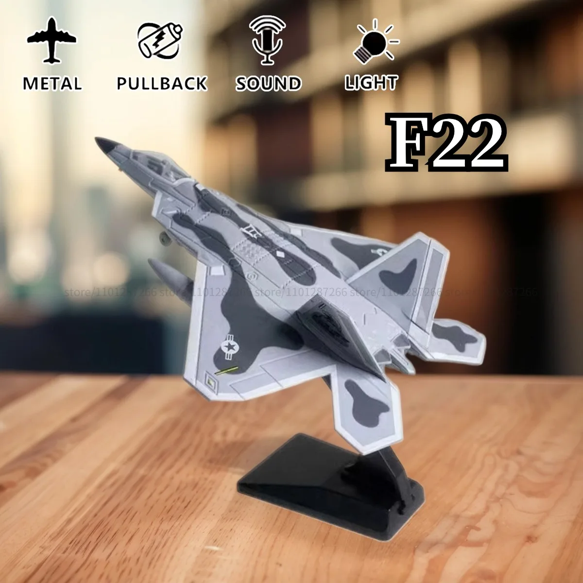 Pullback & Go Jet F22 Fighter Aircraft Toy with Light Sound, Scale 1:50 Diecast F16 B2 F35 SU35 Aviao Plane Model Kid Boy Gift