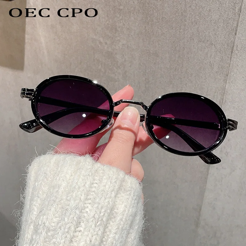 

Small Frame Oval Sunglasses Women Fashion Gradient Shades UV400 Men Sun Glasses Retro Punk Trending Female Eyewear