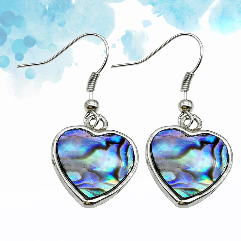 

Heart Shaped Abalone Shell Earrings Natural Durable Ladies Fashionable Dangler Jewelry for Women Girls Party Holiday Birthday