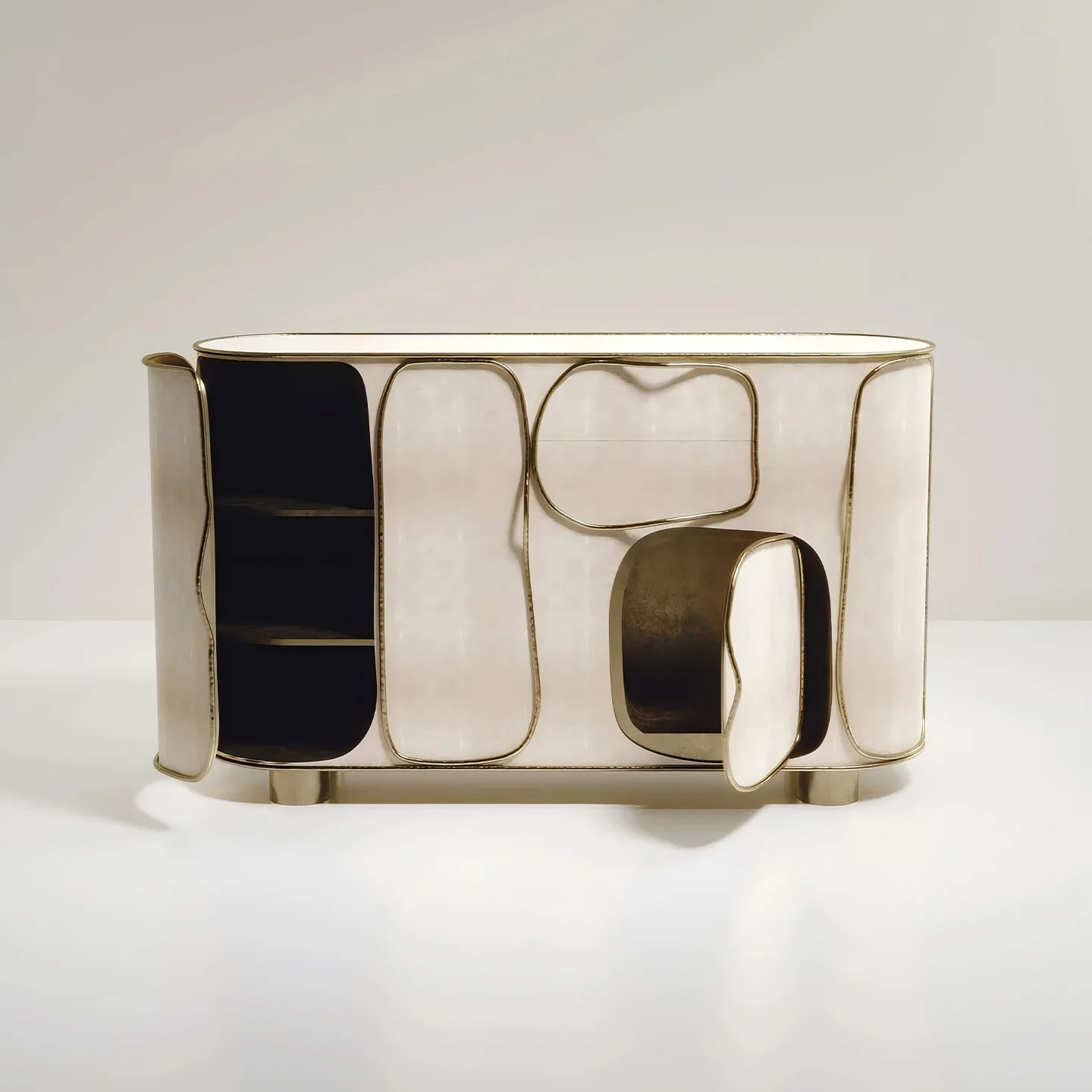 مدخل خزانة ضوء فاخر الراقية مدخل الباب الأمامي عرض نهاية الجدول مصمم فيلا المنزل خزانة خزانة جانبية إبداعية #3