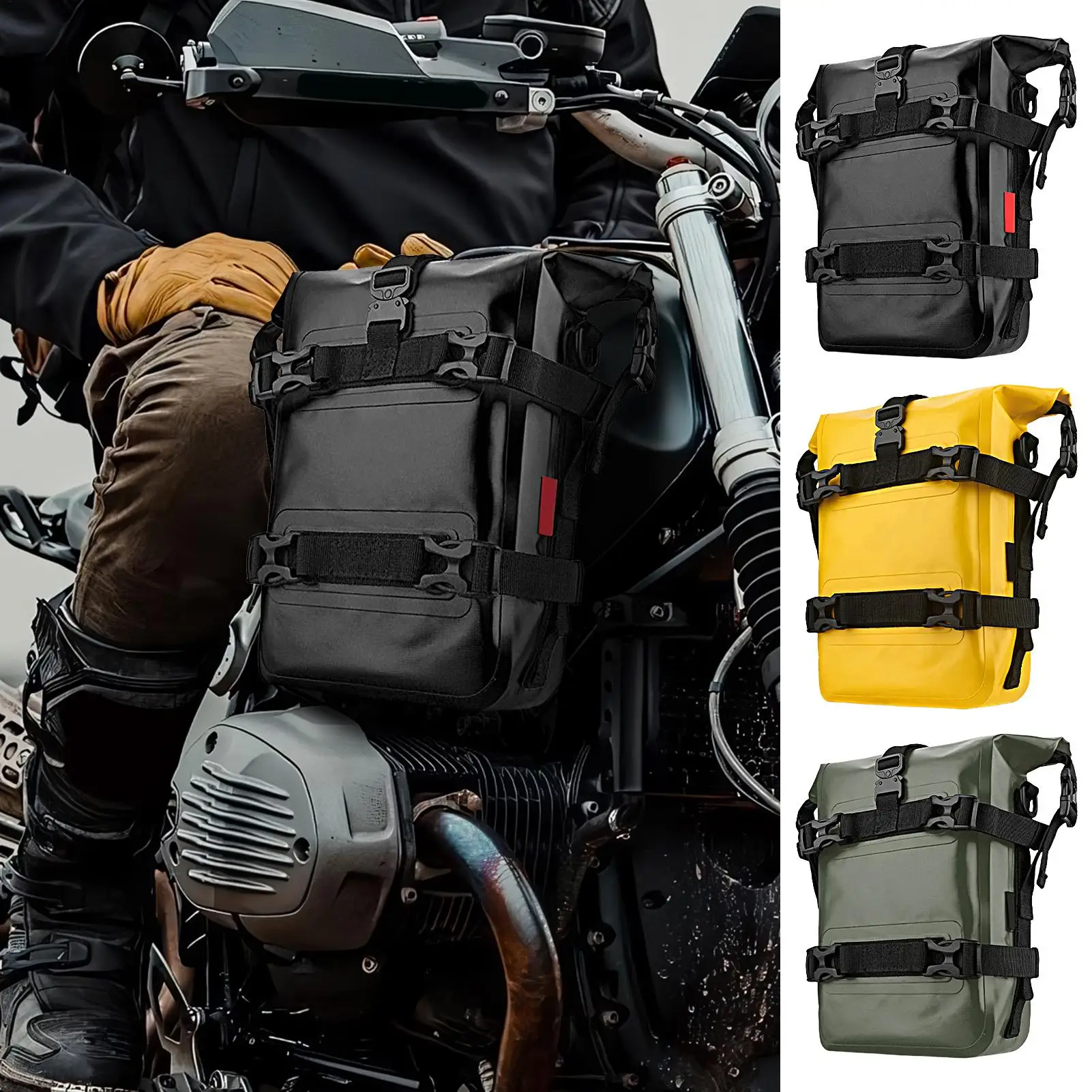 

Motorcycle Bumper Bag 8L Waterproof Crash Bars Bag Motorcycle Frame Bag Luggage Pack Repair Tool Pouch Motor Side Bags