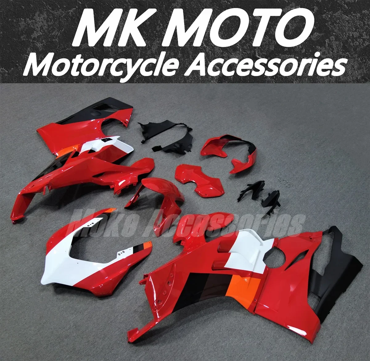 

Moke moto Fairings Kit Fit For Panigale v4s v4r 2020 2021 Bodywork Set 20 21 Abs High Quality Injection White Red Orange New