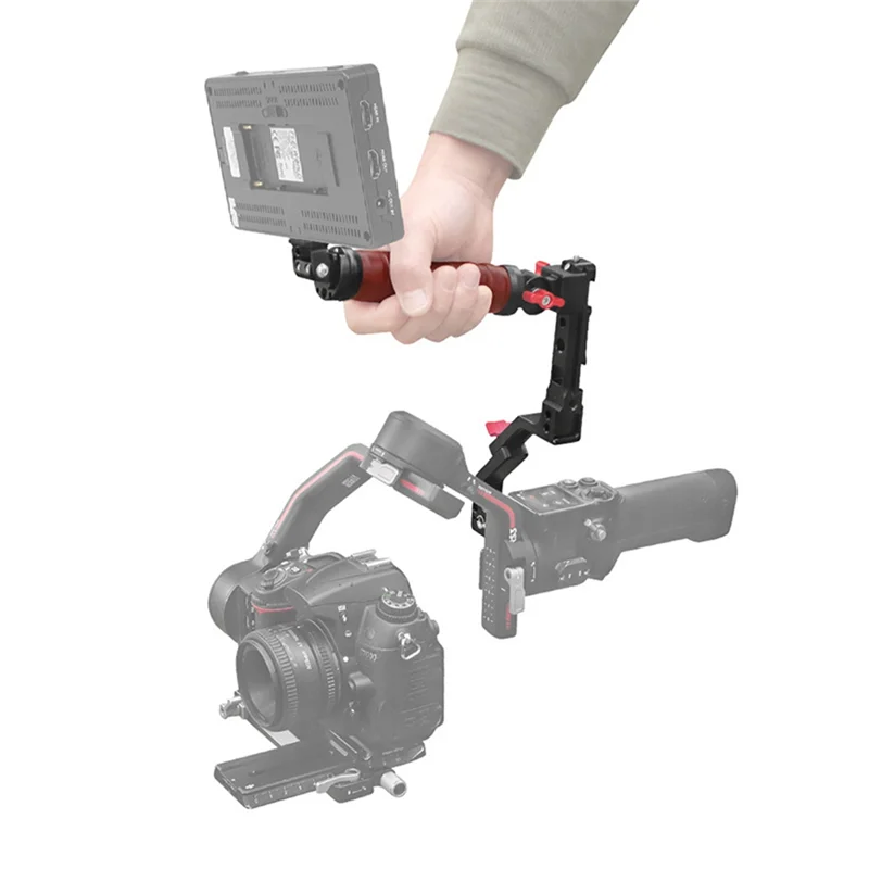 Para DJI Estabilizador de mano Soporte de cardán de expansión Mango de olla de elevación de palisandro plegable multifuncional de doble uso Durable, A