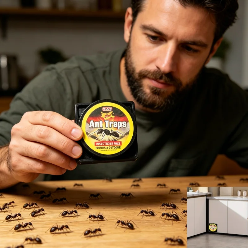 16 Trampas para Hormigas, Estación de Cebo Segura y Duradera, Control de Hormigas para Cocina, Casa, Jardín, Exteriores, Atrapa Hormigas y Arañas, Eliminador de Hormigas para Interiores