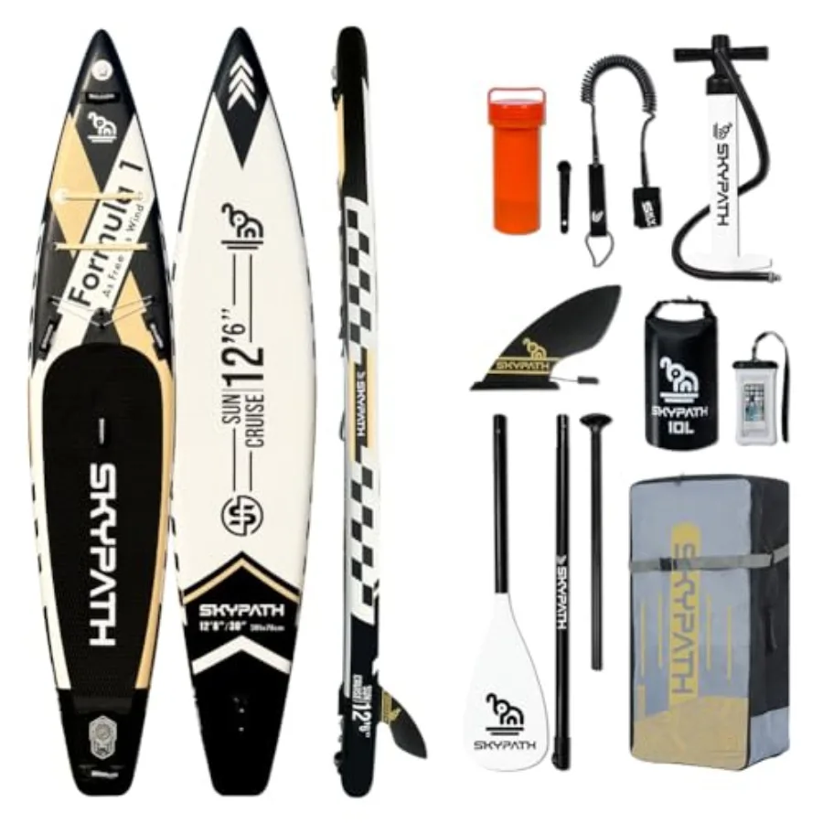 

Inflatable Stand Up Paddle Board 10'6''×32''/11'×34'' for family use ultra-light PVC material blue-gray color wide stable desig