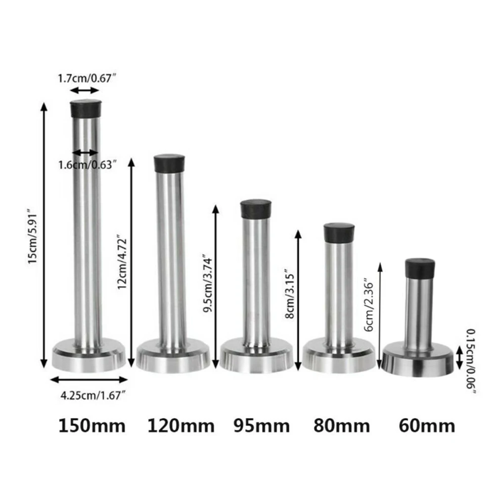 Onderdelen Deuren Stopt Wandmontage Buffer Stop Houder Deurstopper Rubberen Vangst Zilver en Zwart Wandmontage Antiroest Huishouden