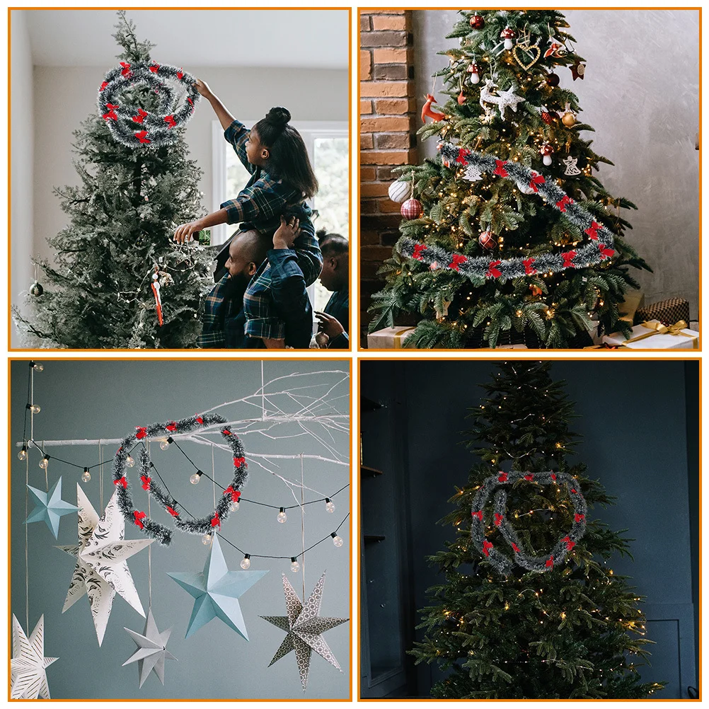 

1 Set Butterfly Bow Trimming Kit Christmas Garland Decor For Door Hanging Xmas Party Outdoor Indoor Holiday Decoration Wreath