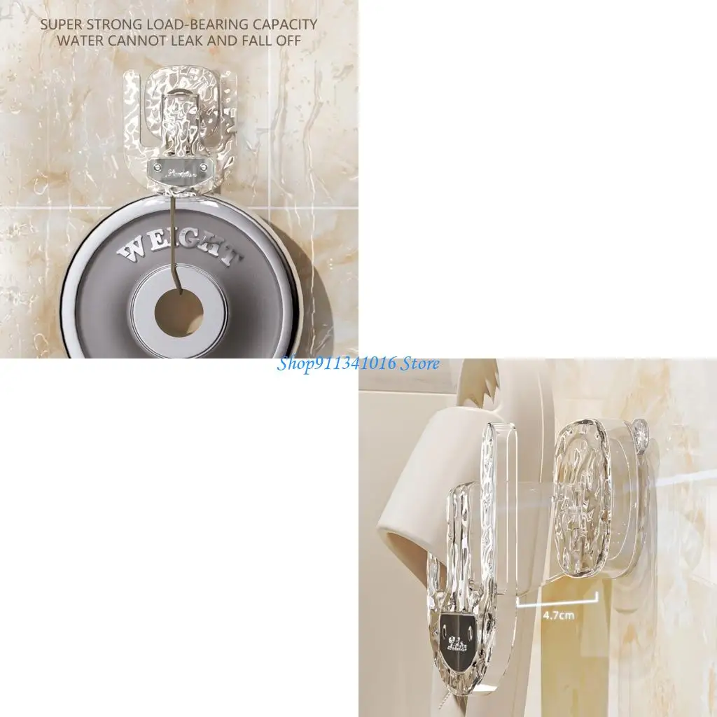 

Bathroom Organizers Strong Suction Cup Hook For Towels Slippers Wall Mounted Plastic Rack