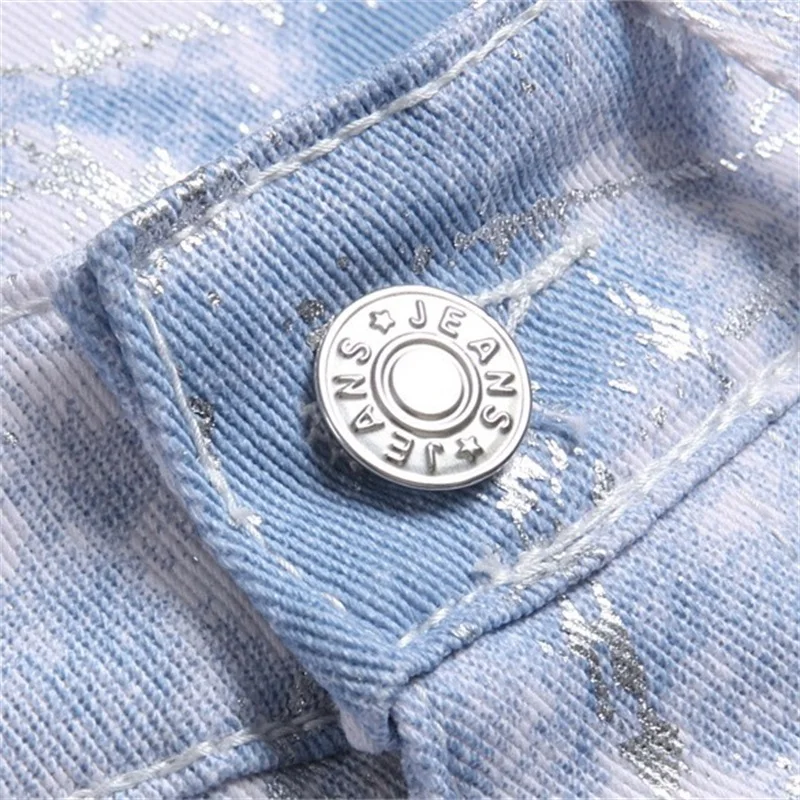 EH·MD® Ice And Snow Colored Jeans Men's Soft Casual Cotton Elastic Pants Slim Seasonal White Breathable Fashion Europe and Usa 2