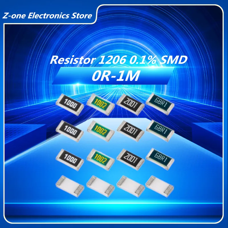 1206 0.1% 0.001 High Precision Resistors 25PPM 1R 2 3 4.7R 10R 30 47 51 68R 100R 220 330 470 1K 3.3 10K 5.6 15 20K 51 82 100K 1M