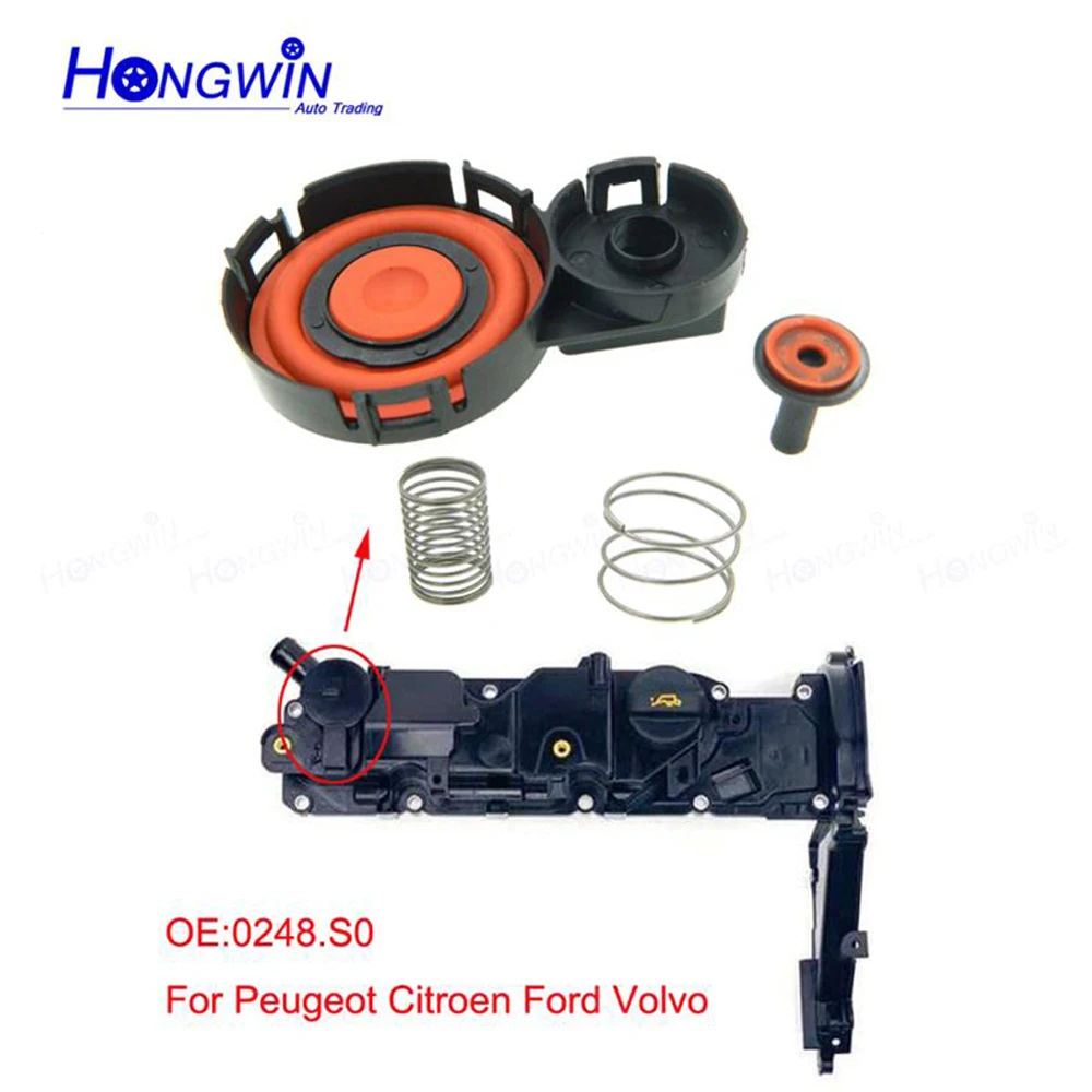 New PCV Valve Cover Repair Kit Valve Cap With Membrane For Peugeot Citroen PSA Volvo Ford 1.6hdi 8v 0248.S0 9688939180 1685815