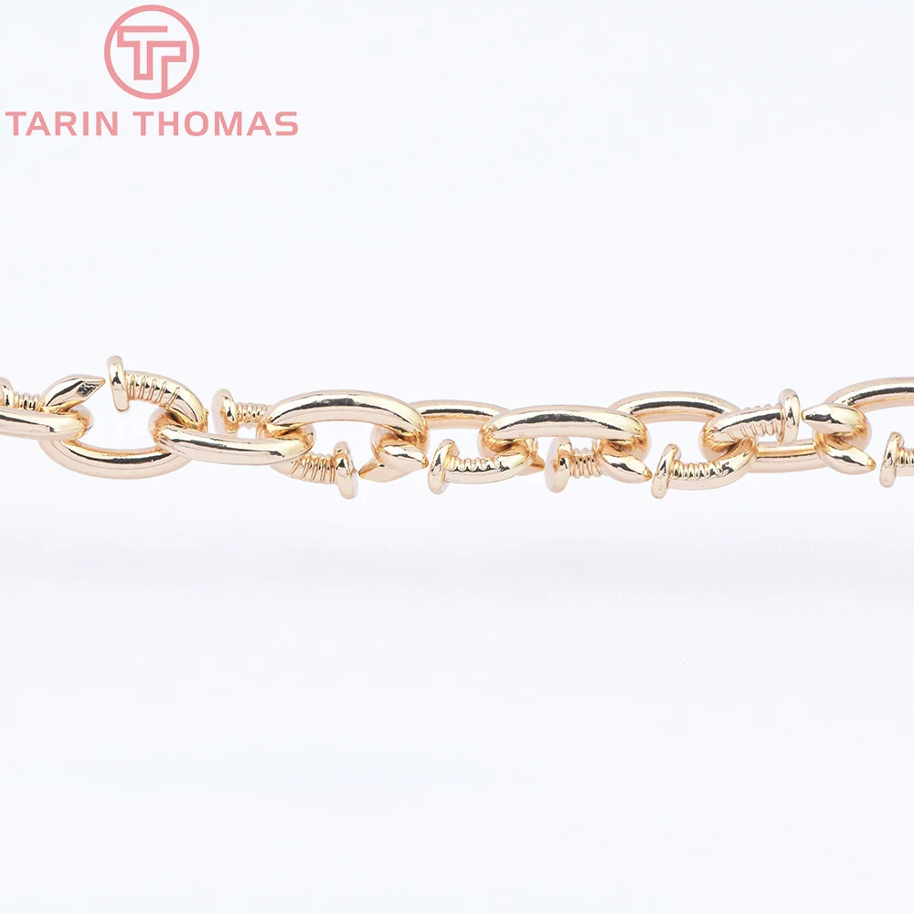 (9047) 0.5 Meter 11x15MM 24K Gold Color Brass Loose Chain Necklace Bracelet Chains High Quality Diy Jewelry Making Findings